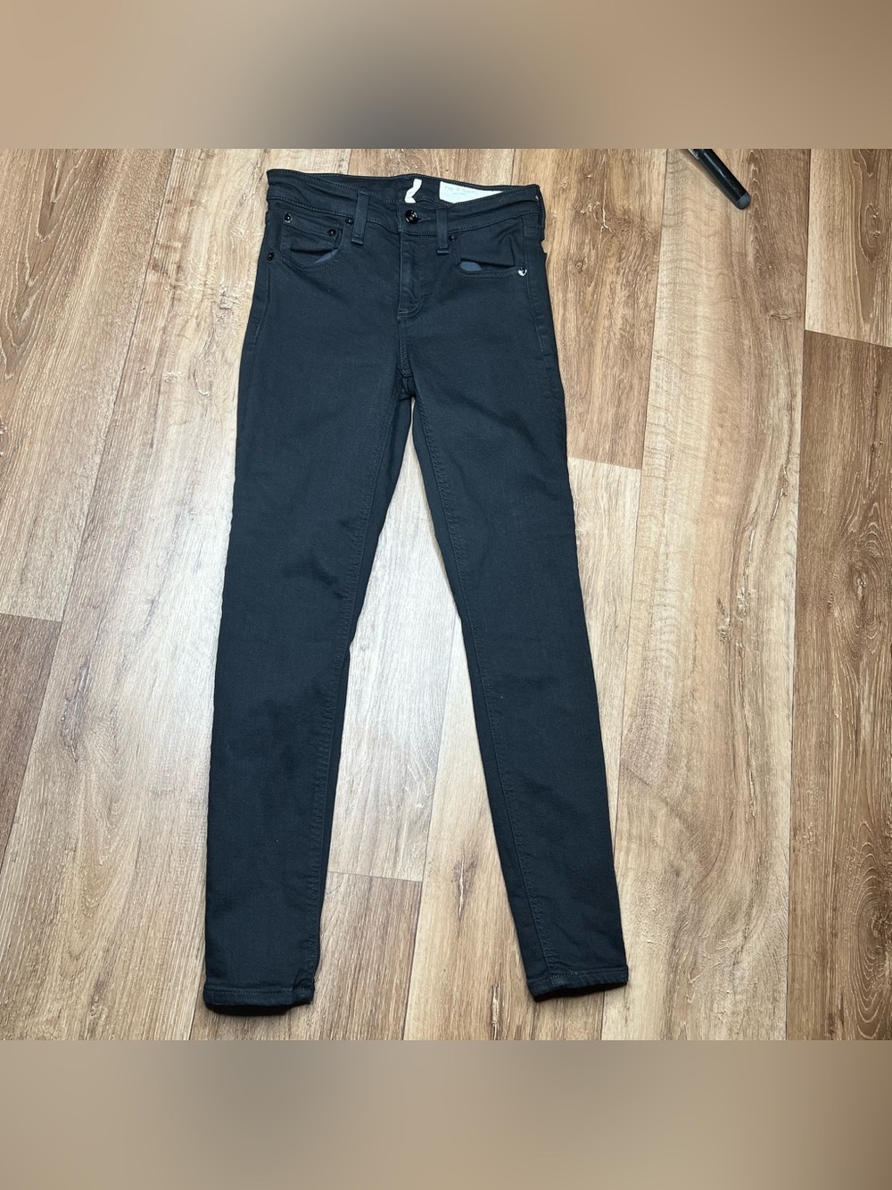Rag & Bone Womens Skinny Black Denim Jeans Size 24 X 27